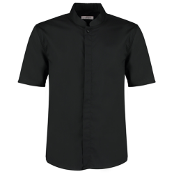 Men's Mandarin Collar Bar Shirt Short Sleeve