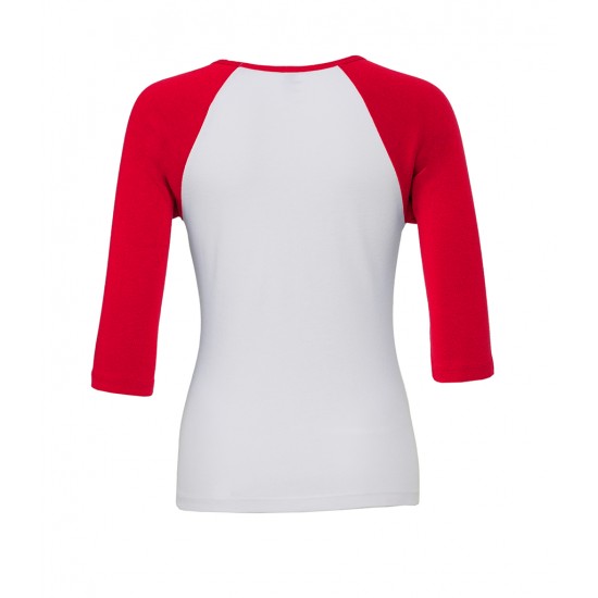 Women's Baby Rib 3/4 Sleeve Contrast T-Shirt