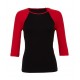 Women's Baby Rib 3/4 Sleeve Contrast T-Shirt