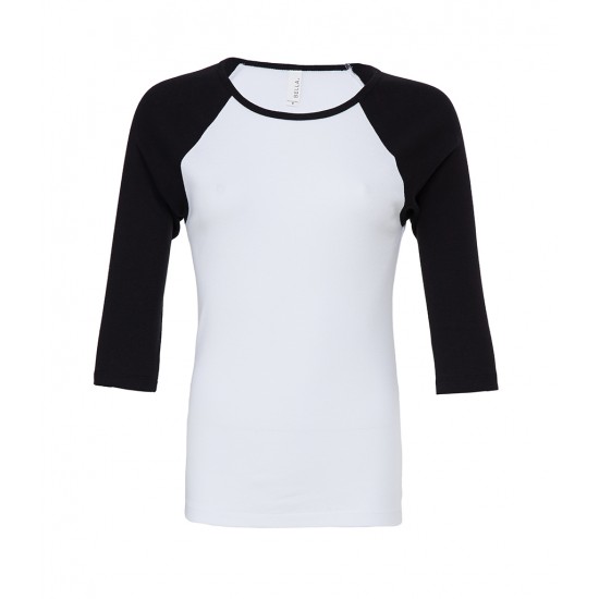 Women's Baby Rib 3/4 Sleeve Contrast T-Shirt