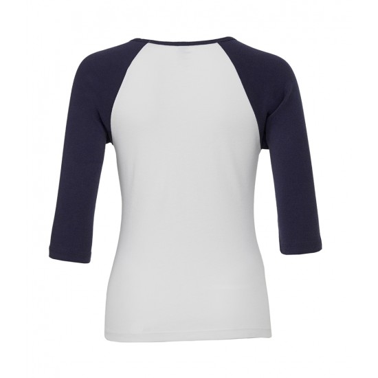 Women's Baby Rib 3/4 Sleeve Contrast T-Shirt