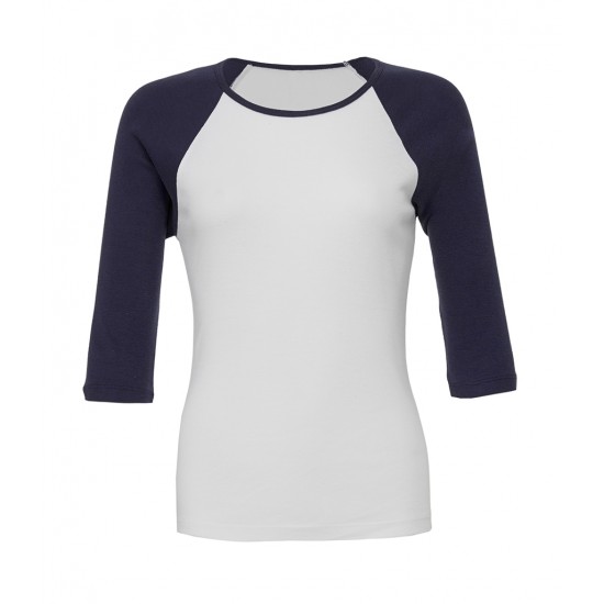 Women's Baby Rib 3/4 Sleeve Contrast T-Shirt