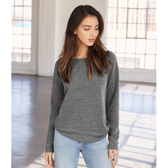 Women's Tri-Blend Sponge Fleece Wide Neck Sweatshirt